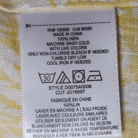 Joie Dress M Linen Floral Yellow Nala Summer Resort Cruise NEW - Picture 13 of 16
